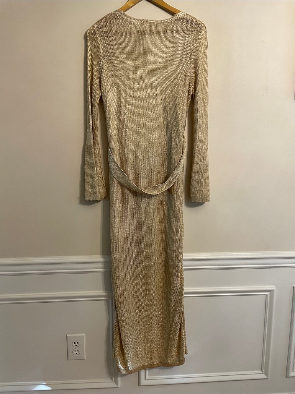 Tularosa Wendy Robe Cardigan Champagne Sheer Wrap Maxi Duster - Picture 4 of 10